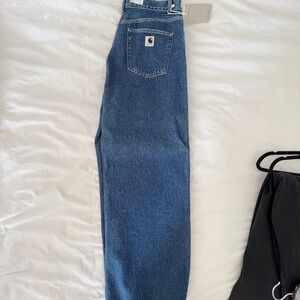 Carhartt Wip Jane Blue Denim Wide Leg Jean